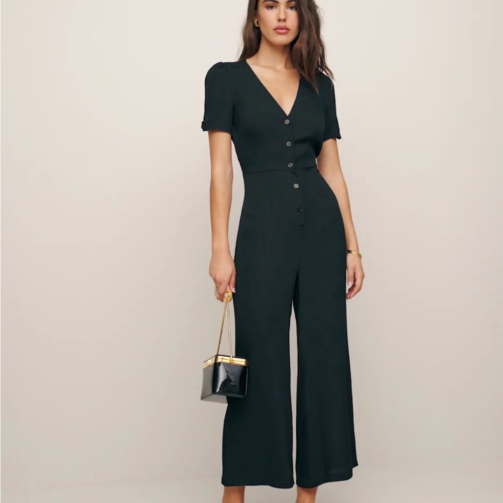 Reformation Petites France Jumpsuit Black - Size 0P